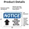 Signmission Fuel Shutoff Push Button (Up Arrow) Sign With Symbol, 5 in W x Rectangle, Vinyl Decal OS-2PACK-NS-D-35-L-12943 - alternate 3